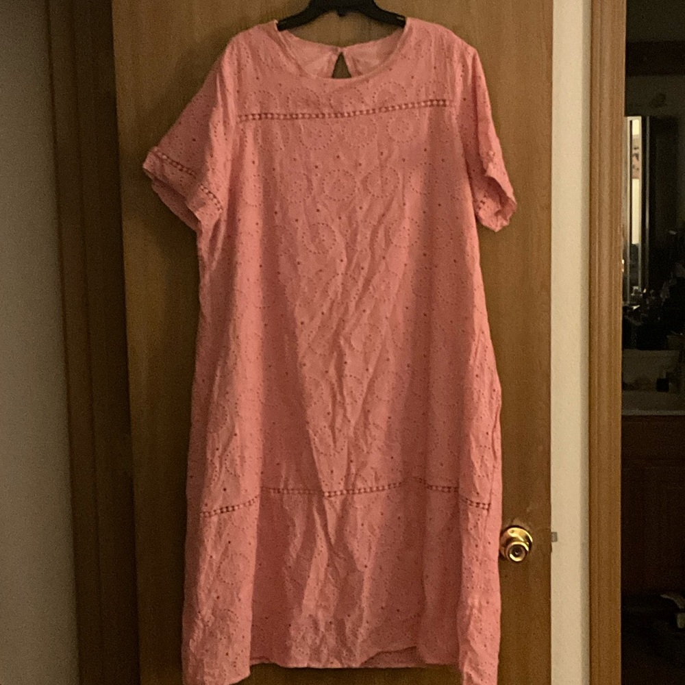 Pink Eyelet Women's Dress